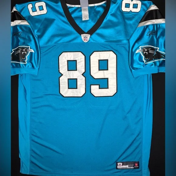 Steve Smith Carolina Panthers Authentic Reebok Jersey, Blue, Size 60, RARE!